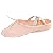 Danzcue Adult Canvas/Leather Ballet Shoes Split Sole Ballet Slippers for Women Dance Shoes, Pink, 9M