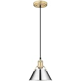 Golden Lighting 3306-S BCB-CH Orwell - 1 Light Small Pendant-7.5 Inches Tall and 7.5 Inches Wide, Finish Color: Brushed Champ