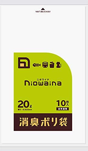 日本サニパック ニオワイナ 消臭ポリ袋 20L 白半透明の商品画像