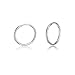 Sterling Silver Small Endless Hoop Earrings for Cartilage, Nose or Lips, 8mm 10mm 12mm 14mm