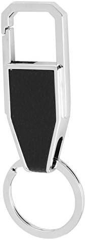 Gentesi™ compact black leather key holder, car key chain, key ring, business gift for men