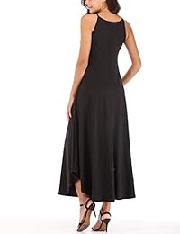 Vestido largo de playa, sin mangas, estilo casual, sin mangas, a rayas, para mujer