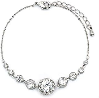 Ocean Fashion electrocardiogram crystal bracelet (silver-plated-base)