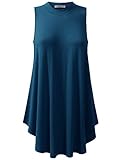 URBANCLEO Womens Mock Neck Sleeveless eLong Tunic Top Shirt TEAL 3XLARGE
