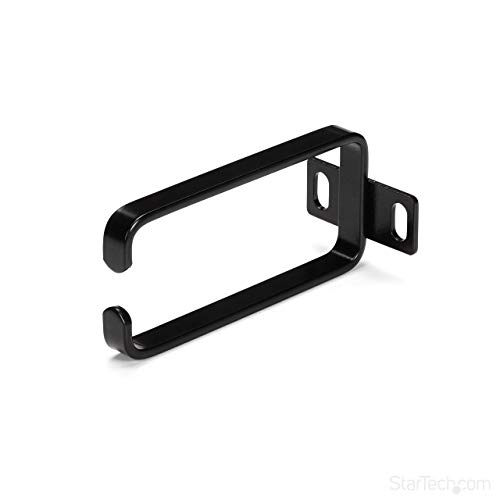 StarTech.com 1U Vertical 1.8 x 3.9in Server Rack Cable Management D-Ring Hook w/ Flexible Opening - Network Rack-Mount Cord Organizer Ring (CMHOOK1UN)
