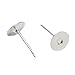 100 Silver-plated Brass 6mm Flat Pad Surgical Steel Post Earring Finding Package of 50 Pair