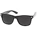 zeroUV - Retro Wide Arm Neutral Colored Lens Horn Rimmed Sunglasses 55mm (Matte Black / Smoke)
