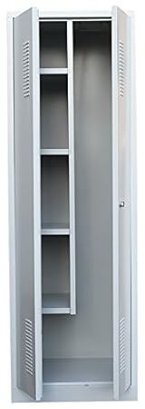 Flügeltürenschrank Kleiderschrank Stahl Besenschrank Putzschrank PutzSpind Putzmittelschrank 510720 Lichtgrau kompl. montiert