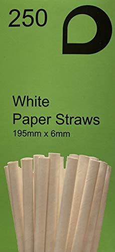 Box mit 250 hochwertigen biologisch abbaubaren Papier-Trinkhalmen | umweltfreundliche, weiße Trinkhalme | perfekt für… – Bild 8