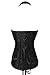 FIYOTE Women 14 Steel Bone Steampunk Leather Vintage Bustiers Corsets (M, Black)