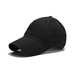 Wholesale Low Profile Dyed Soft Hand Feel Cotton Twill Caps Hats (Black) - 21201