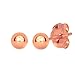 Jewelstop 14k Real Rose Gold Stud Ball Earrings, Gold Friction Backs - 3 mm
