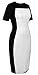 HOMEYEE Women's Fashion Colorblock Short Sleeve Slim Wear to Work Dress 483