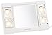 JERDON Two-Sided Makeup Mirror with Lights - Vanity Mirror with 3X Magnification & Glare-Free Lighting - White Base - Model J1010