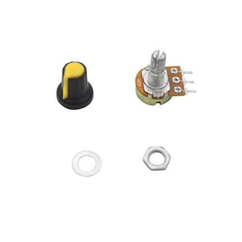 B10K 10K Ohm Knurled Shaft Linear Rotary Taper Potentiometer with Knob/Nuts/Washer Kit-20 Pcs
