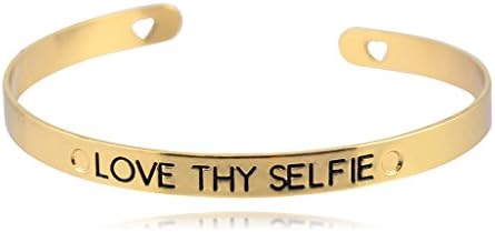 In Your Dreams "Love Thy Selfie" Bangle Bracelet, Goldtone Cuff Bracelet