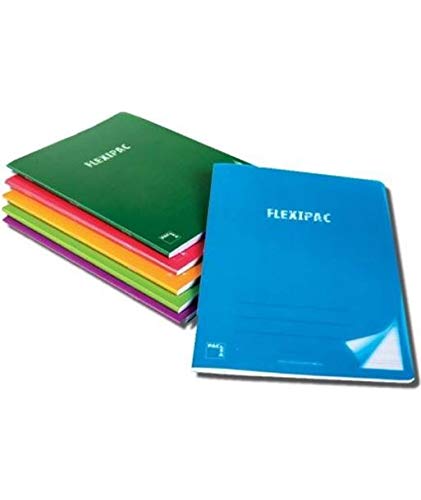 Jobgar PACK 6 NOTEBOOKS SAM PACSA FLEXIPAC 20056 - A4-48 SHEETS - WHITE PAPER 90GR - QUADRICULA 4x4 - Assorted Colours - POLYPROPILEN