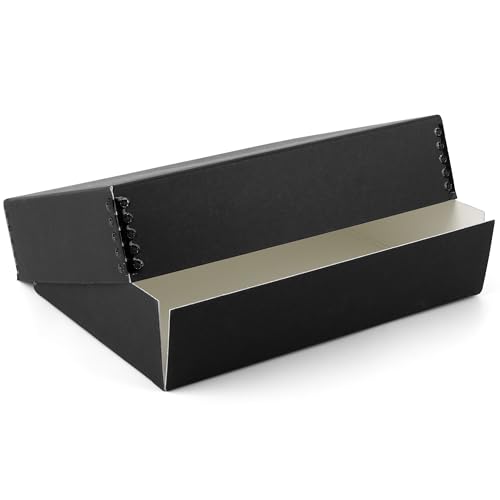 Lineco Archiv-Aufbewahrungsbox für Museum, 28,9 x 35,6 cm, schwarz, 29,8 x 38,1 x 7,6 cm, säurefrei, mit Metallkante, bewahrt die Langlebigkeit des Bi