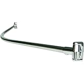 60-Inch Stainless Steel Curved Shower Curtain Rod, 5 Foot Mounted Non-Telescoping Rust Proof (Chrome Plated)