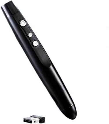 Wireless Presenter，2.4GHz Wireless USB PowerPoint PPT Presenter Remote Control With Pointer LED Light,Black