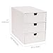 Bigso Box of Sweden Ingrid 3-Drawer Fiberboard Desk Organizer for Office Supplies and Accessories - Stackable Makeup Drawer Organizer - 6.3in x 9.9in x 8.1in - White