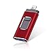 LISHENFA USB Flash Drive Photo Stick 256GB for iPhone, iPhone External Memory for iPhone, Android, PC Photos and Mobile Phone and Computer Compatible 3.0 Flash Drive (red -256GB)