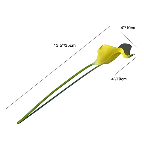 Mandy's 20pcs Yellow Flowers Artificial Calla Lily Silk Flowers 13.4