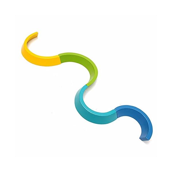 king do way Educational Toy Building Blocks, Wooden Rainbow for Learning, Puzzle Toy Geometry Bricks (Rainbow)