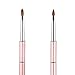 KEMEISI 1PC Simple Design Pink Champagne Metal Handle Kolinsky Sable Hair Nail Polish Brush Size 2,4,6,8,10,12 (#4)