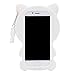 iPhone SE Case, MC Fashion 3D Lucky Fortune Cat Kitty with Cute Bow Tie Silicone Rubber Phone Case Cover for Apple iPhone 5/5S/SE (White)