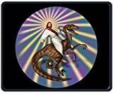 Funny Jesus Raptor Dinosaur Stitched Edges Mouse Mat