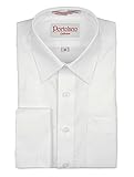 PORTOLANO Boys French Cuff Cufflink White Textured Dress Shirt - 2643
