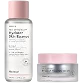 Hanskin Pink Hydration Duo &ndash; Hyaluron Skin Essence &amp; Moisture Cream | Deep Moisture &amp; Soothing Care for Dry, Sensitive Skin, Lightweight Glow Set for Radiant, Dewy Glass Skin, K-Beauty