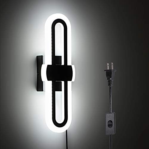 Leelike Wall Light Plug in, 15W/900LM 6000K Cool White Wall Sconces
