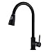 Kitchen Faucet with Sprayer,Single Handle Matte Black Pull Out Kitchen Faucet, 360° Rotate Single Level Stainless Steel Kitchen Sink Faucet with Pull Down Sprayer