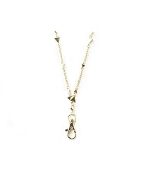 Michelle   Collar de plata con triángulo, con gancho giratorio, de mujer, Dorado