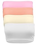 TL Women's 4 Pack One Size Strapless Seamless Active Base Layer Bandeau Tube Top