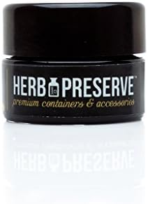 10- PACK Set, Herb Preserve Half Gram (5 Ml) Capacity Palm Size Screwtop Jar Black Ultraviolet Refillable Glass Stash