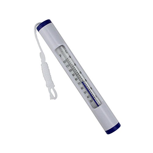 Northlight 6.75" White and Blue Round Swimming Pool Thermometer with Cord - Thumbnail 2