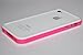 White Hot Pink Open Back Bumper Case Cover for Apple Iphone 4 4s