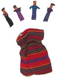 Guatemalan Worry Dolls in a Cloth Bag