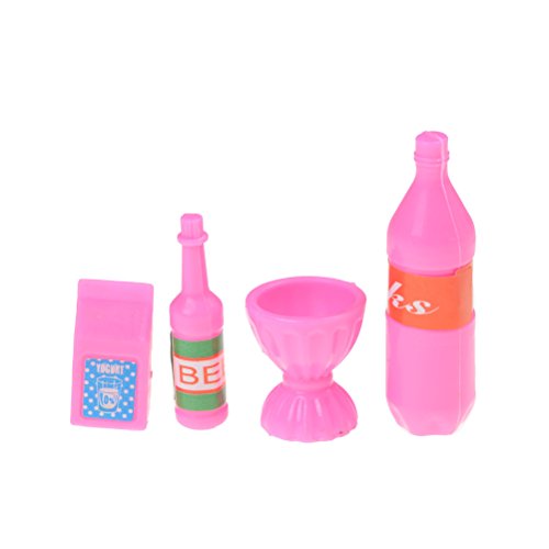 uhoMEy Set of 9 pcs Dollhouse Furniture, Mini Kitchen Toys Set for Barbie Dollhouse Appliances
