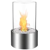 Regal Flame Eden Ventless Tabletop Portable Bio Ethanol Fireplace in Stainless Steel
