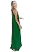 Mixmax Women's Strappy Casual Loose Boho Chiffon Pocket Long Maxi Dress (Medium, Green)