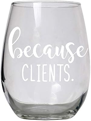 Amazon Com Because Clients Gifts Large 15oz Stemless Wine