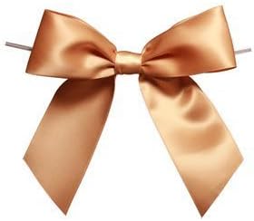 Harvest Imports12 Pack of 3" Gold Satin Pre-Tied Bow with Wire Twist Included