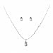 Accessoriesforever Bridal Wedding Prom Jewelry Set Crystal Rhinestone Pearl Simple Design Silver White