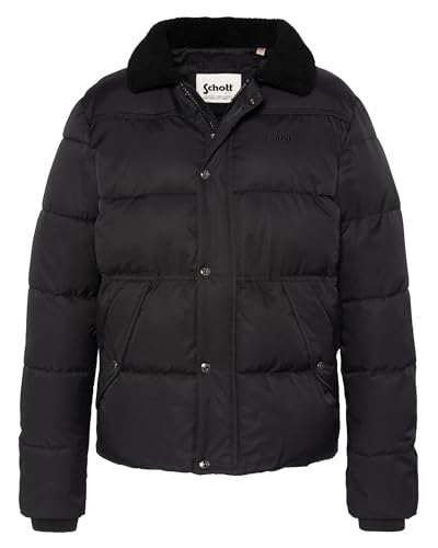 Schott NYC Herren Rockhill Noir-s Doudoune, Schwarz, S