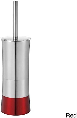 Hopeful Enterprises Shiny Colorblock Toilet Brush and Holder Red Red Finish