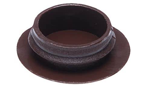 Plastic Сap Hole Cover Plastic End Caps Ribbed Inserts for Round Tubes Holes Size 14.5mm x 19mm (Pack of 100) Color Dark Oak Wood